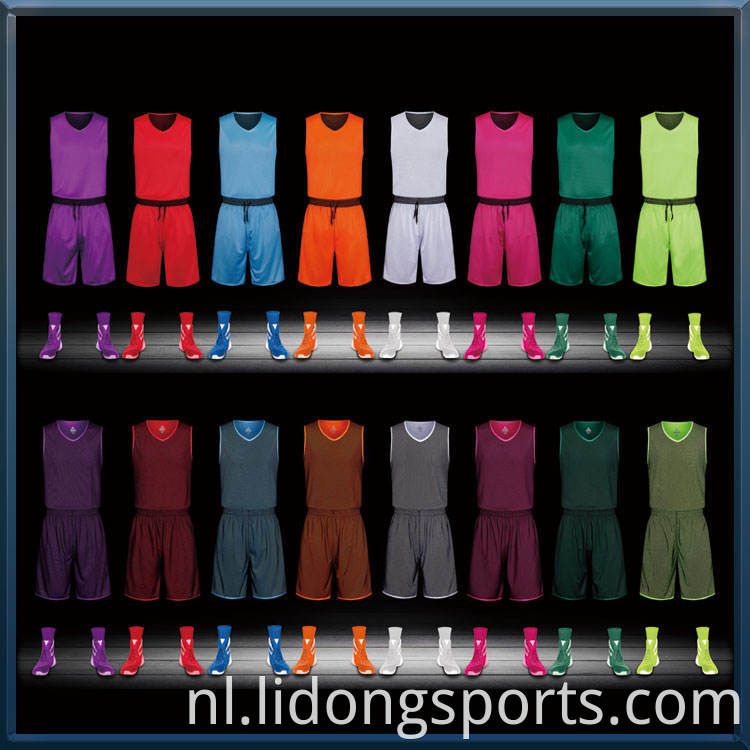 Groothandel 100% polyester basketbal jersey sportkleding basketbal sportsets